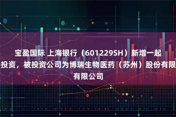 宝盈国际 上海银行（601229SH）新增一起对外投资，被投资公司为博瑞生物医药（苏州）股份有限公司